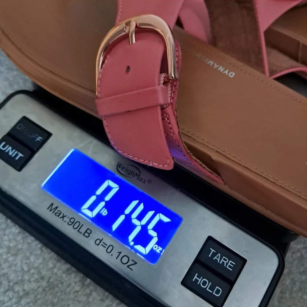 FitFlop Sandals Womens 10 Pink Gracie Buckle Leather Thong Summer Flats‎